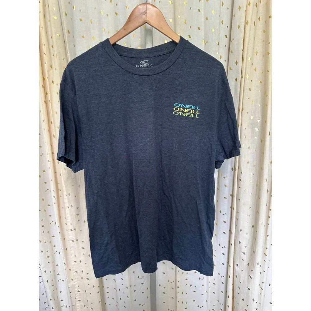 O'Neill Men's Modern Fit Back Trifecta Logo Dark Heather Blue T-Shirt L